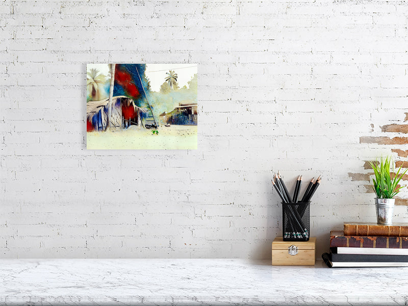 Vibrant Landscape Fine Art Print, Tropical Home Decor, Beach House Wall Art, Nature Painting, Gift for Art Lovers, Relaxing Atmosphere