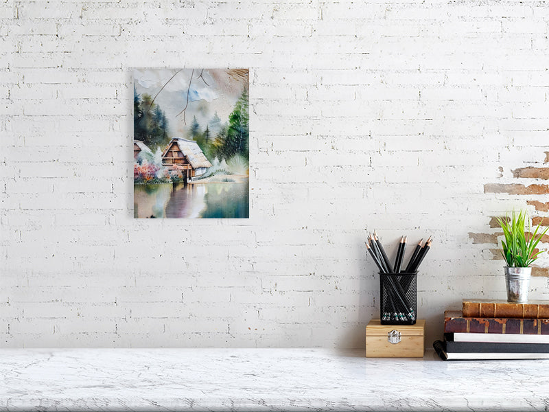 Rustic Landscape Canvas Art Print | Cozy Home Decor, Nature Wall Art, Cabin Decor, Gift for Nature Lovers, Tranquil Artwork