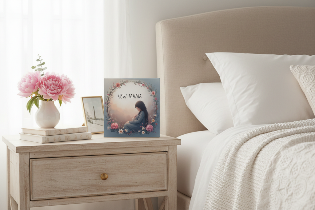 New Mama Canvas Wall Art - Floral Nursery Decor & Mother's Day Gift