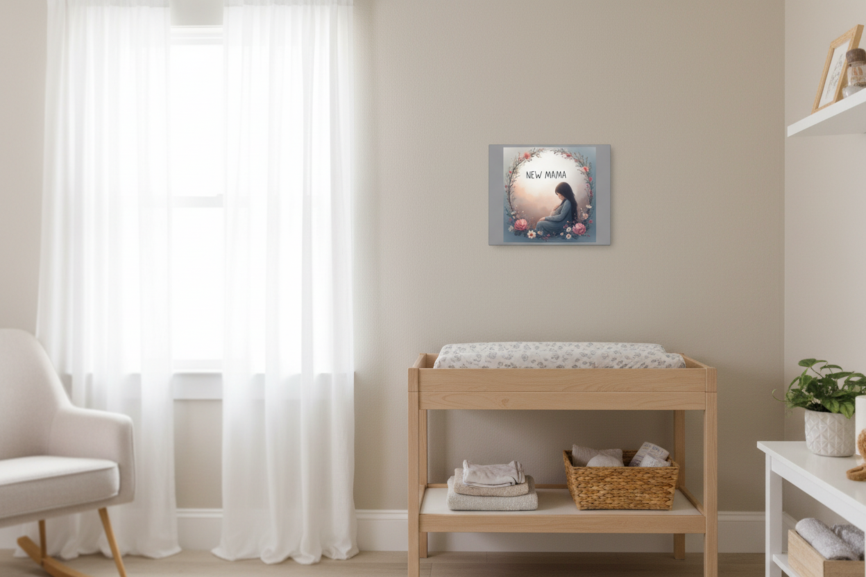 New Mama Canvas Wall Art - Floral Nursery Decor & Mother's Day Gift