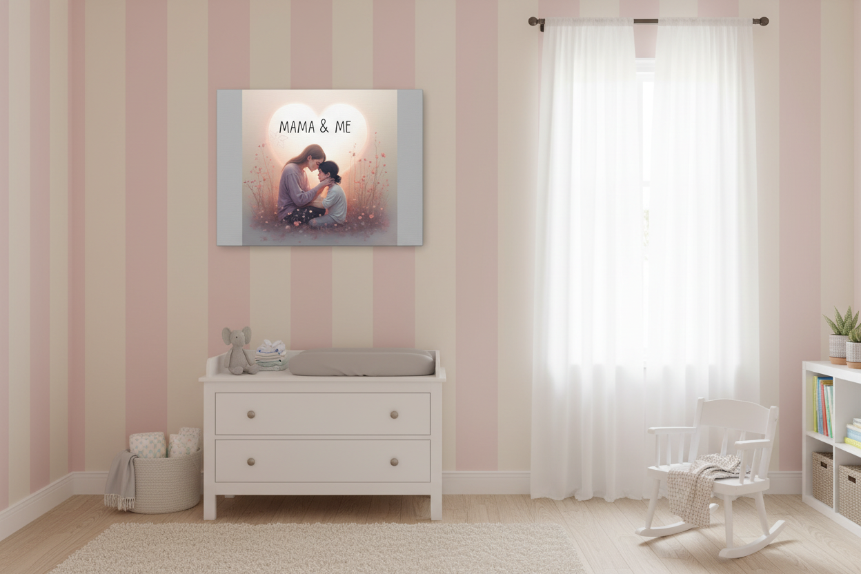 Mama & Me Canvas Wall Art | Mother Child Nursery Decor