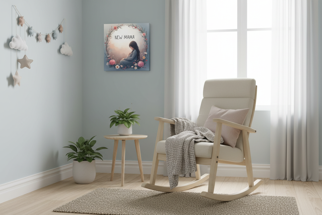 New Mama Canvas Wall Art - Floral Nursery Decor & Mother's Day Gift