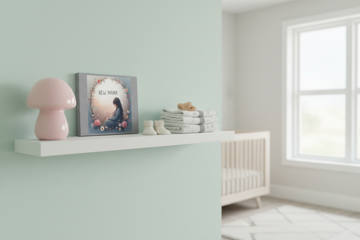 New Mama Canvas Wall Art - Floral Nursery Decor & Mother's Day Gift