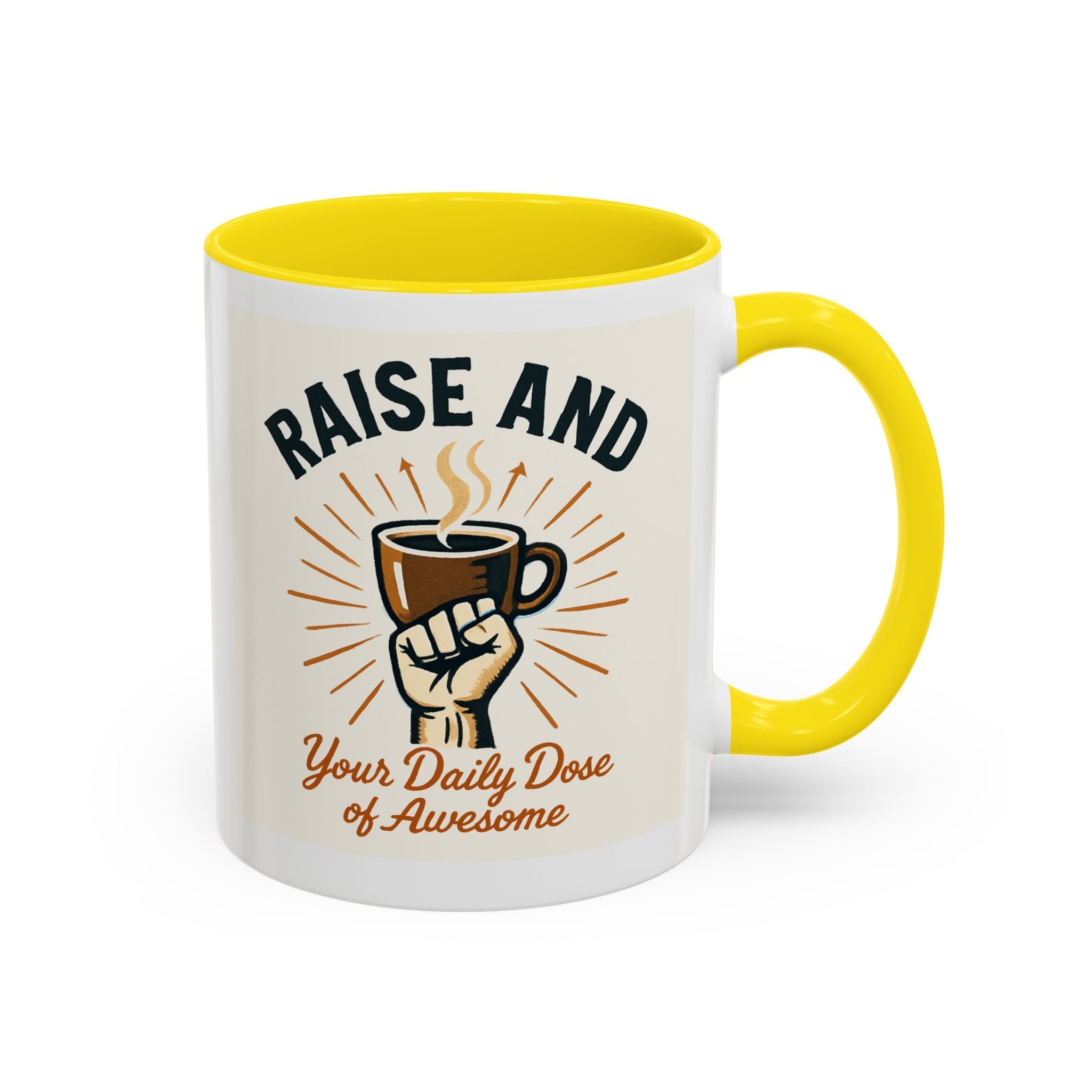 Sunshine Coffee Pour Mug - Retro Sunburst Accent Coffee Mug