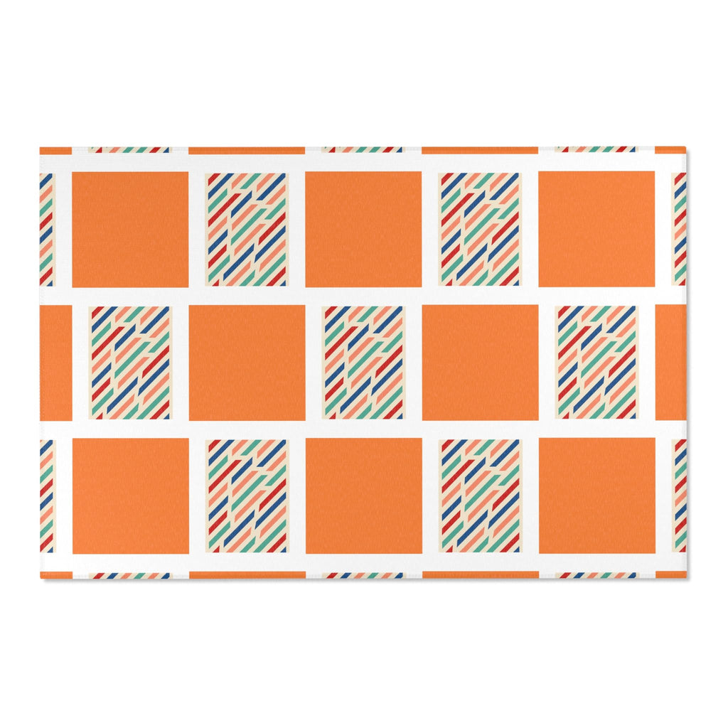 Vibrant Geometric Area Rug - Soft Chenille Home Decor Rug