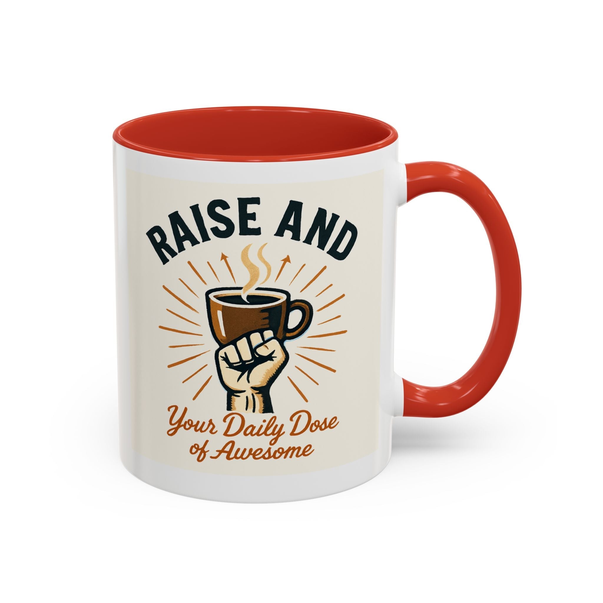 Sunshine Coffee Pour Mug - Retro Sunburst Accent Coffee Mug
