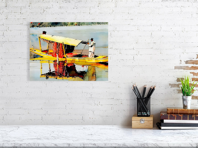 Fine Art Print, Vibrant Wall Decor, Boat Artwork, Home & Office Decoration, Modern Art Piece, Gift for Art Lovers