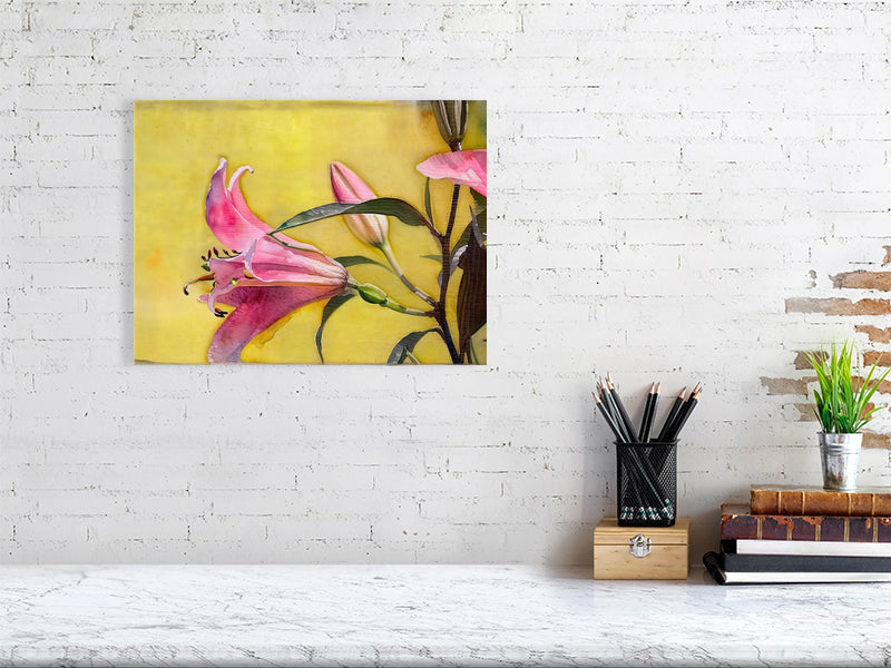 Floral Matte Canvas Art, Wall Decor, Yellow Flower Print, Home Decor Gift, Living Room Art, Modern Floral Wall Art