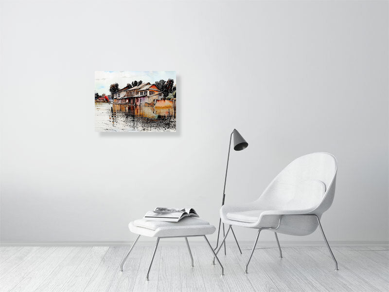Artistic Fine Art Print Wall Decor, Vintage Landscape Art, Home Gallery Piece, Gift for Art Lovers, Watercolor House Print