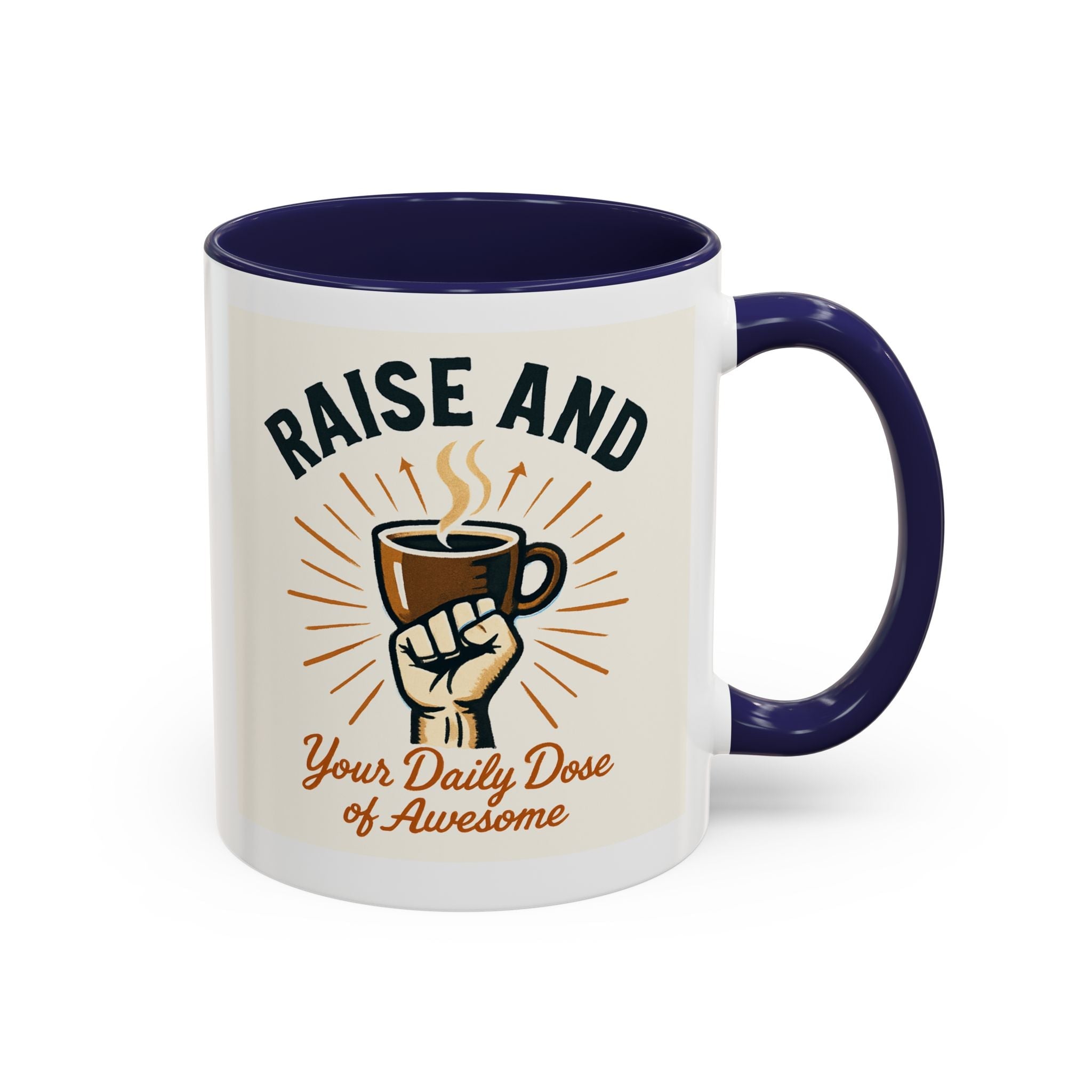 Sunshine Coffee Pour Mug - Retro Sunburst Accent Coffee Mug