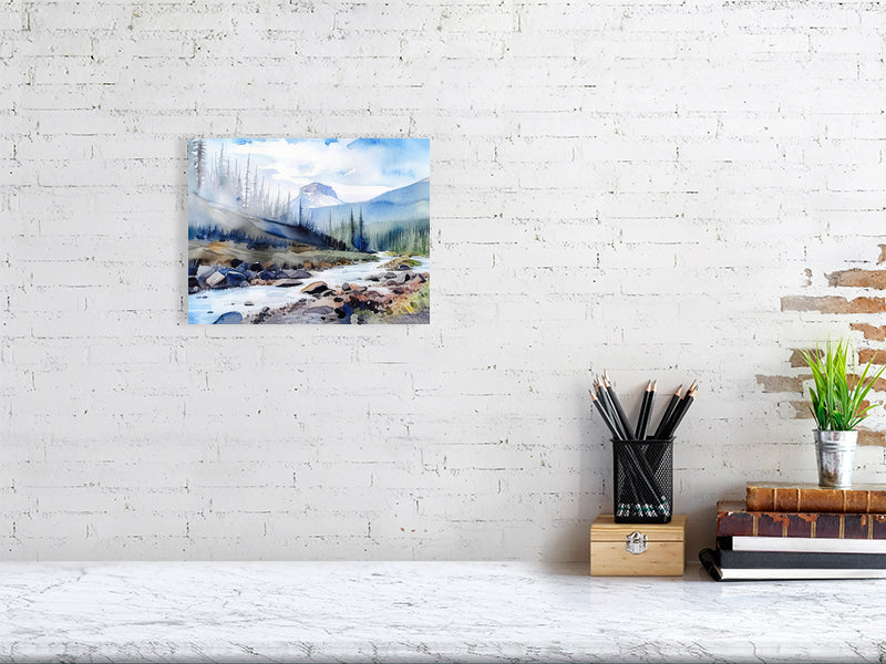 Scenic Landscape Fine Art Print, Nature Wall Art, Home Decor, Gift for Nature Lovers, Watercolor Mountain Art, Serenity Artwork