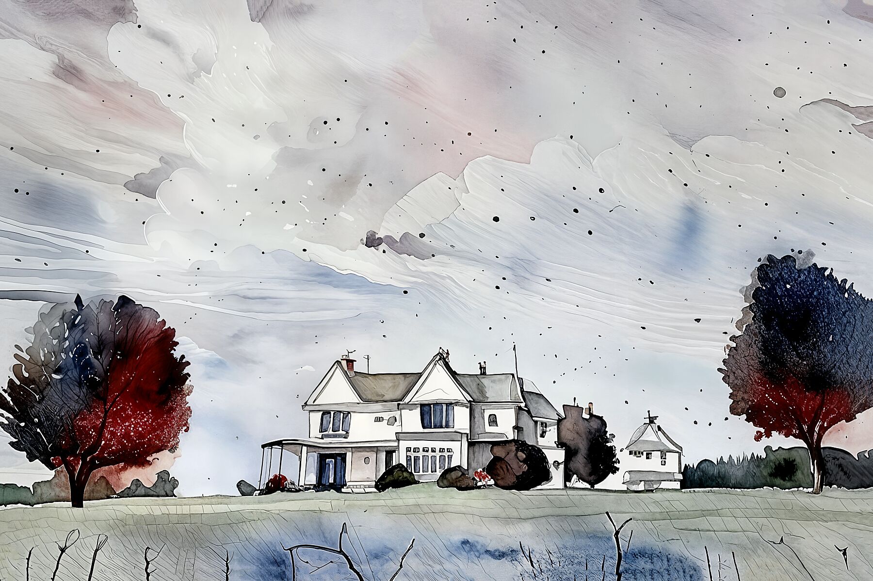 Fine Art Print Watercolor Landscape, Home Decor, Gift for Home, Housewarming, Wall Art, Rustic Decor, Nature Inspired