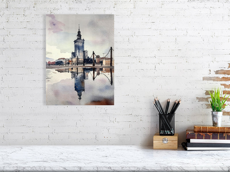 Watercolor Cityscape Canvas Print, Home Decor, Wall Art, Gift for Art Lovers, Modern Decor, Office Decoration