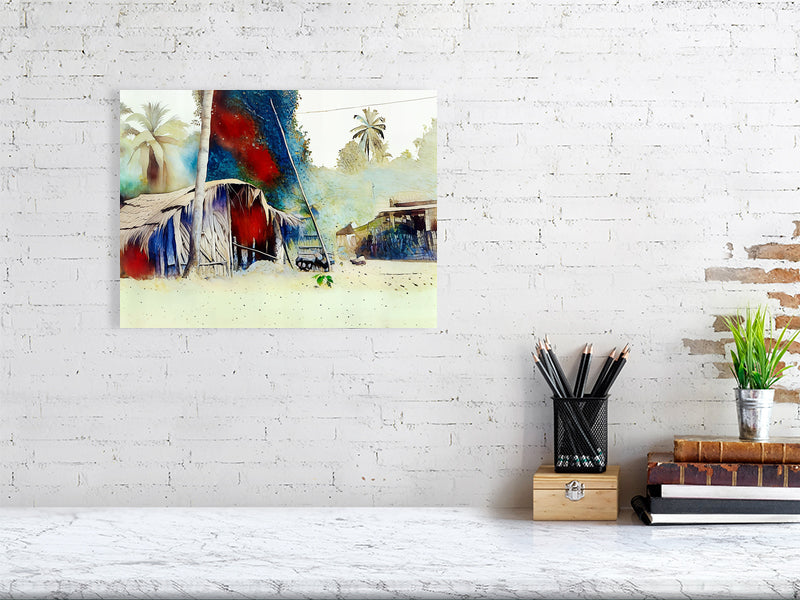 Vibrant Landscape Fine Art Print, Tropical Home Decor, Beach House Wall Art, Nature Painting, Gift for Art Lovers, Relaxing Atmosphere