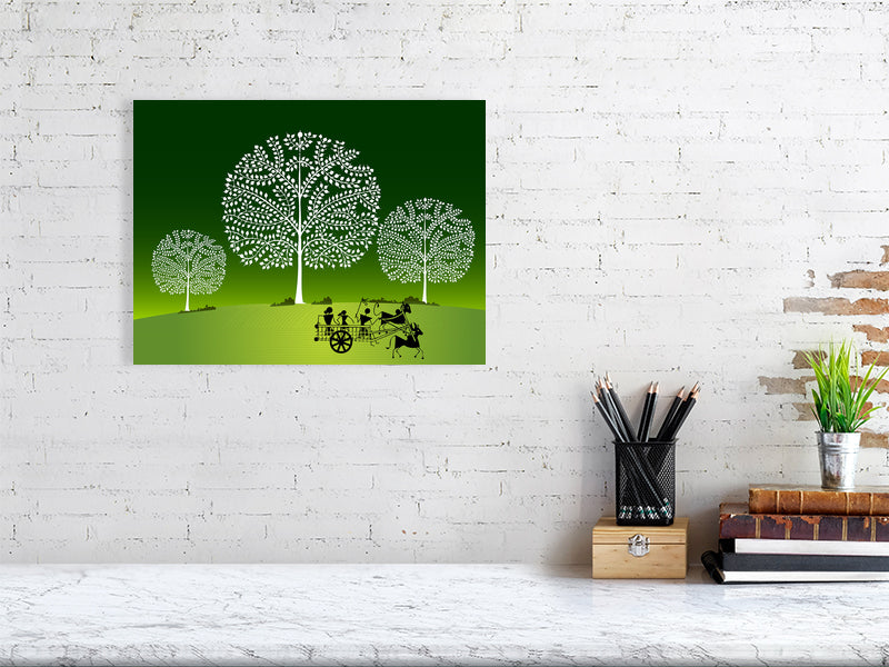 Tribal Art Artistic Nature Fine Art Wall Decor, Eco-Friendly Home Art, Green Tree Print, Rustic Farmhouse Decor, Living Room Wall Art, Gift Idea