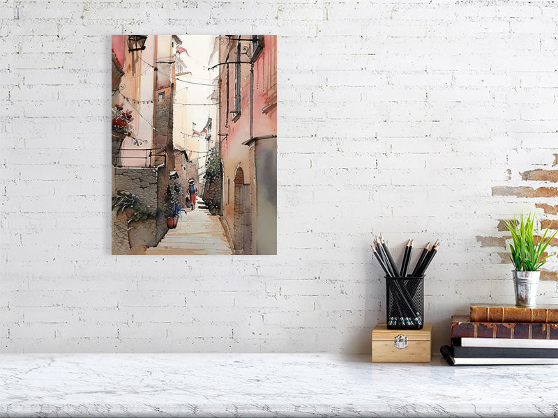 Artistic Canvas Wall Decor, Vintage Street Scene, Home Gallery Art, Gift for Art Lovers, Cozy Vibes, Unique Interior Design