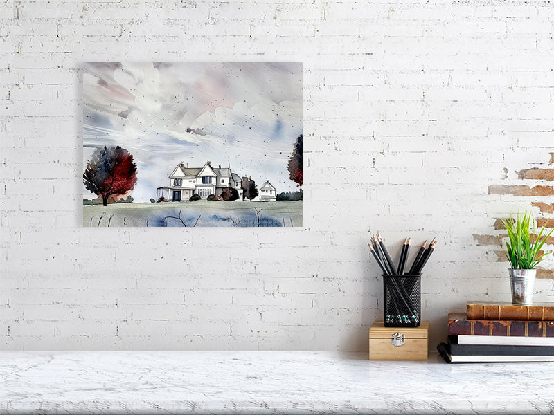 Fine Art Print Watercolor Landscape, Home Decor, Gift for Home, Housewarming, Wall Art, Rustic Decor, Nature Inspired