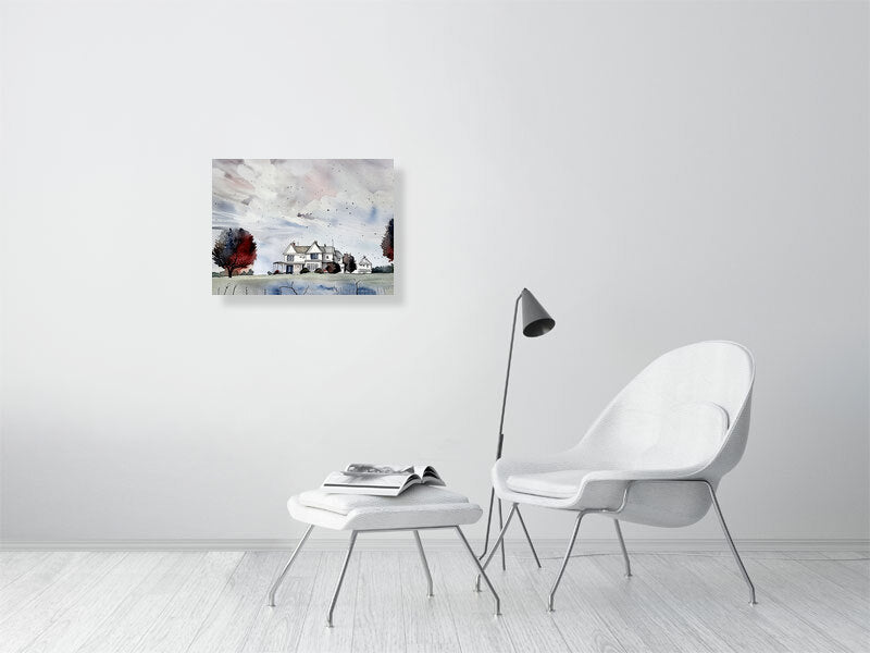 Fine Art Print Watercolor Landscape, Home Decor, Gift for Home, Housewarming, Wall Art, Rustic Decor, Nature Inspired