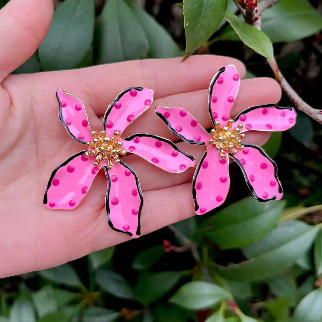 Sweet Big Flower Stud Earrings