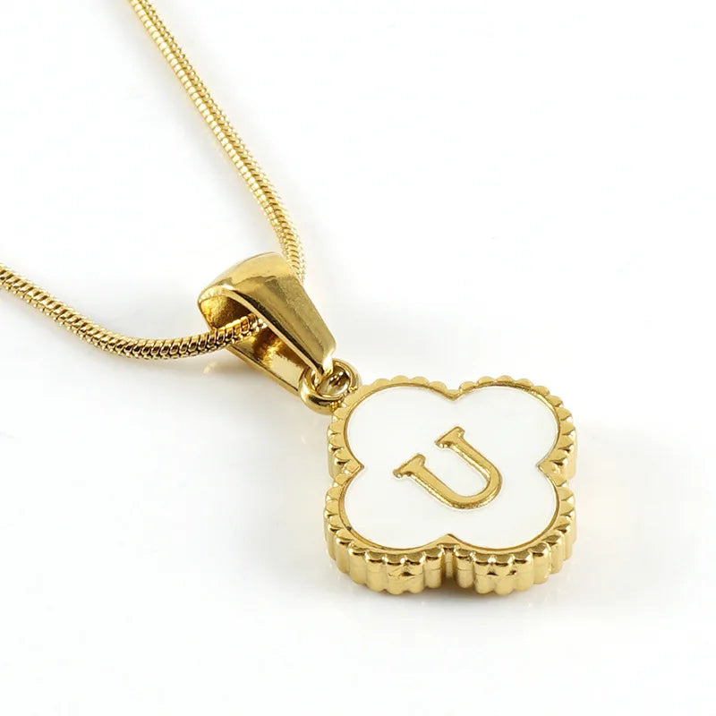 Lucky Clover Stainless Steel Pendant Necklace