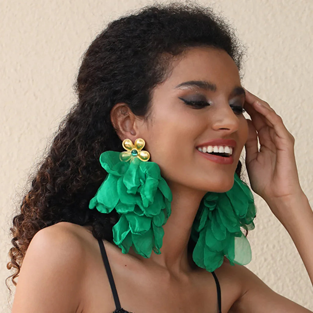 Handmade Cotton Long Tassel  Earrings
