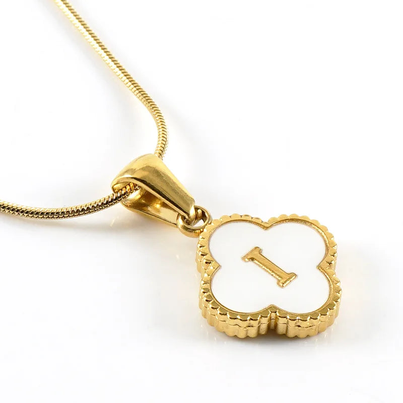 Lucky Clover Stainless Steel Pendant Necklace