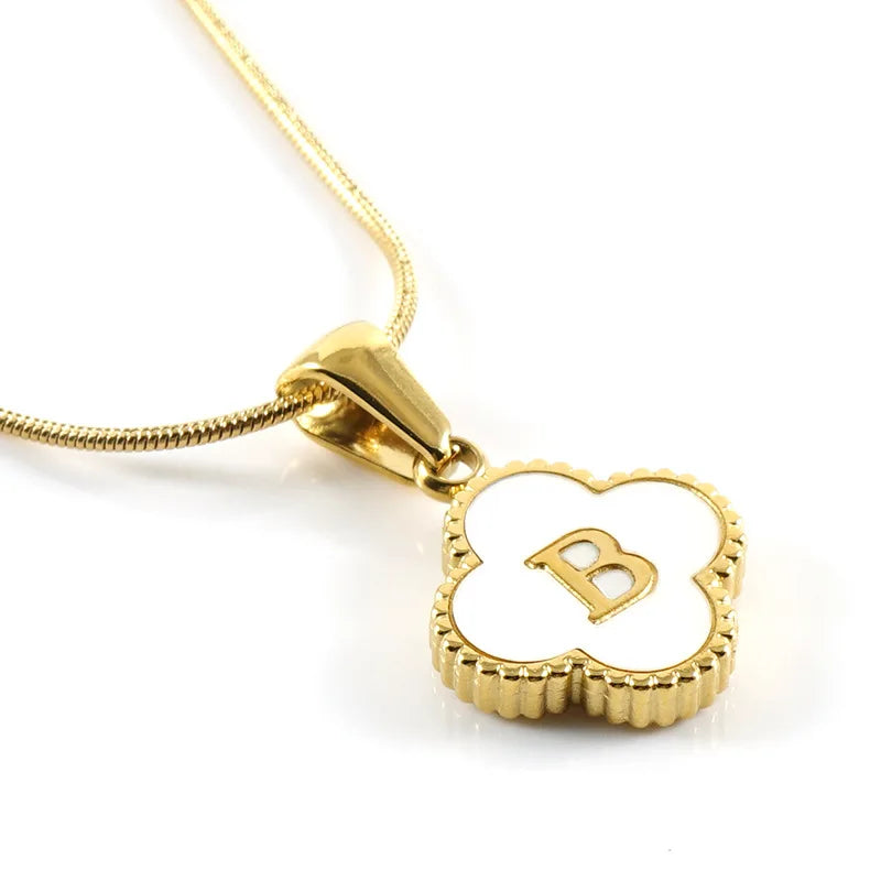 Lucky Clover Stainless Steel Pendant Necklace