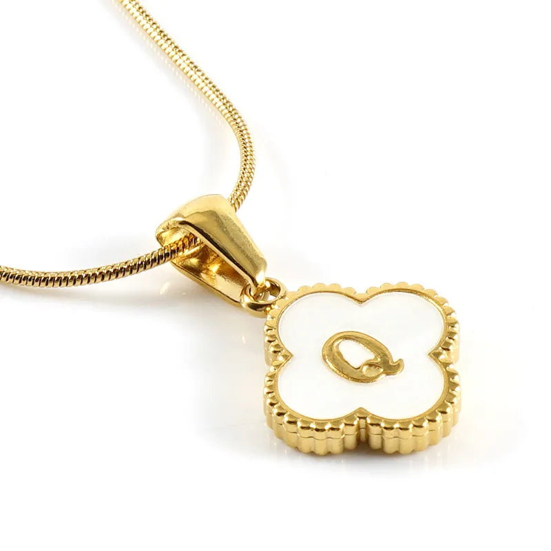 Lucky Clover Stainless Steel Pendant Necklace