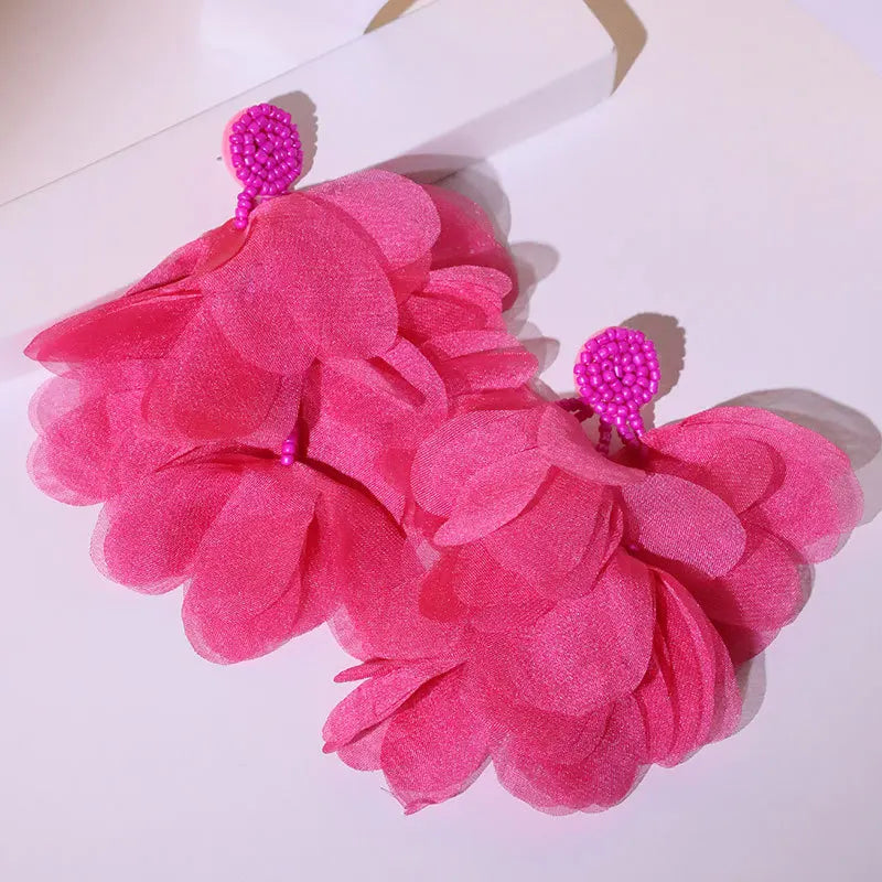 Handmade Cotton Long Tassel  Earrings