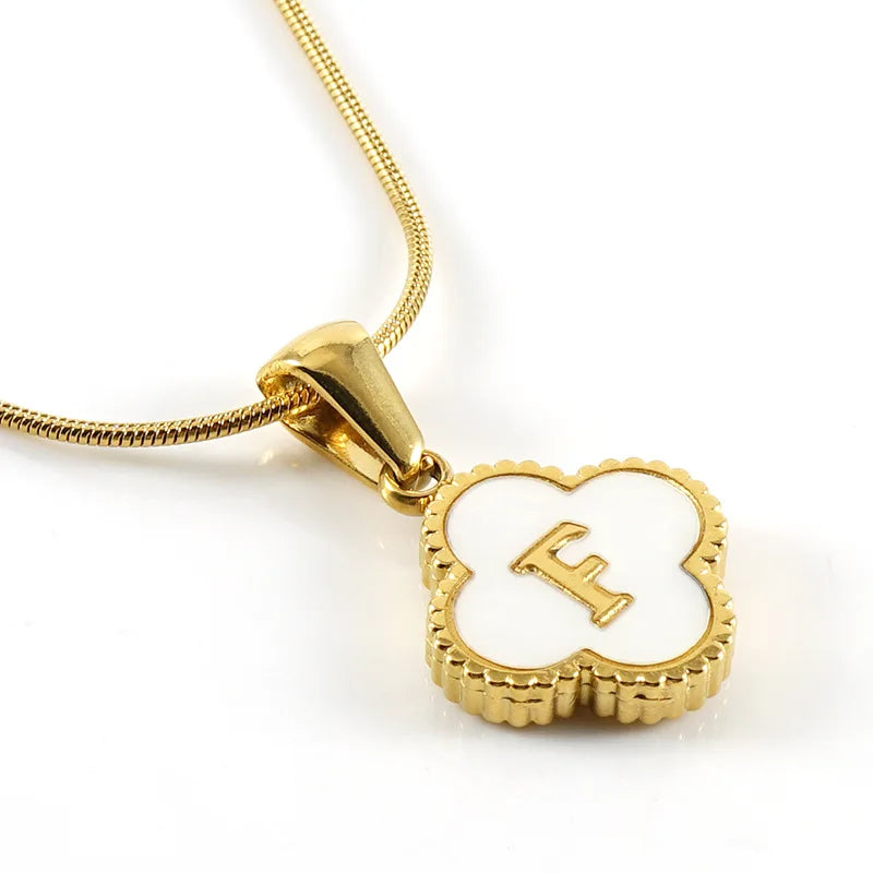 Lucky Clover Stainless Steel Pendant Necklace