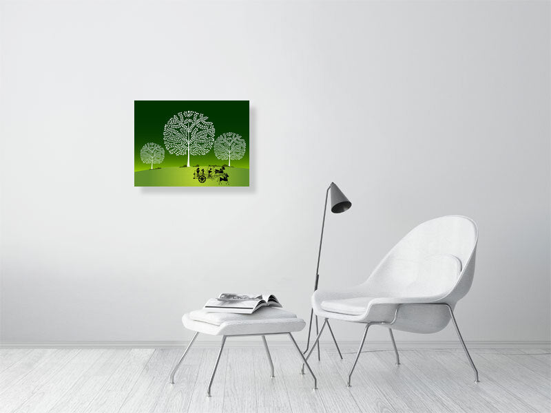 Tribal Art Artistic Nature Fine Art Wall Decor, Eco-Friendly Home Art, Green Tree Print, Rustic Farmhouse Decor, Living Room Wall Art, Gift Idea