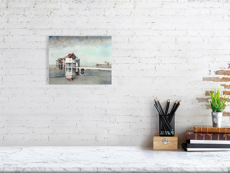 Watercolor Coastal Fine Art Wall Print, Beach Home Decor, Matte Canvas Print, Nautical Gift, Seaside Wall Decor, Summer Vibes