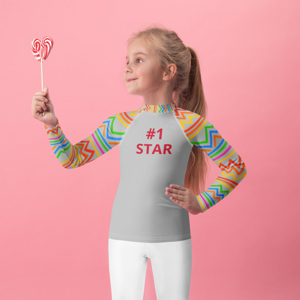 #1 Star Kids Rash Guard - UV Sun Protection Swimwear for Children