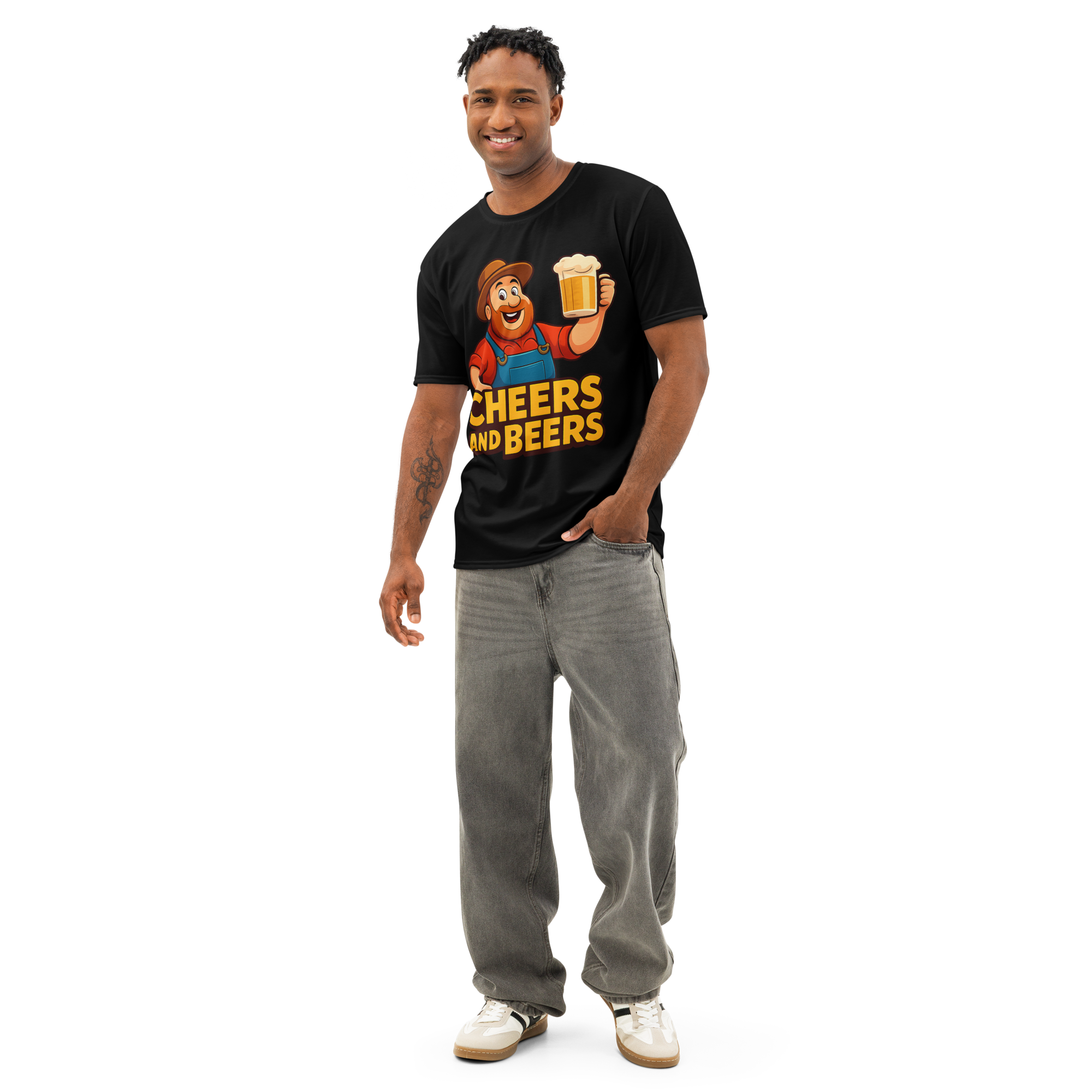 Cheers and Beers T-Shirt | Funny Beer Lover Tee | Men's Cotton Crew Neck