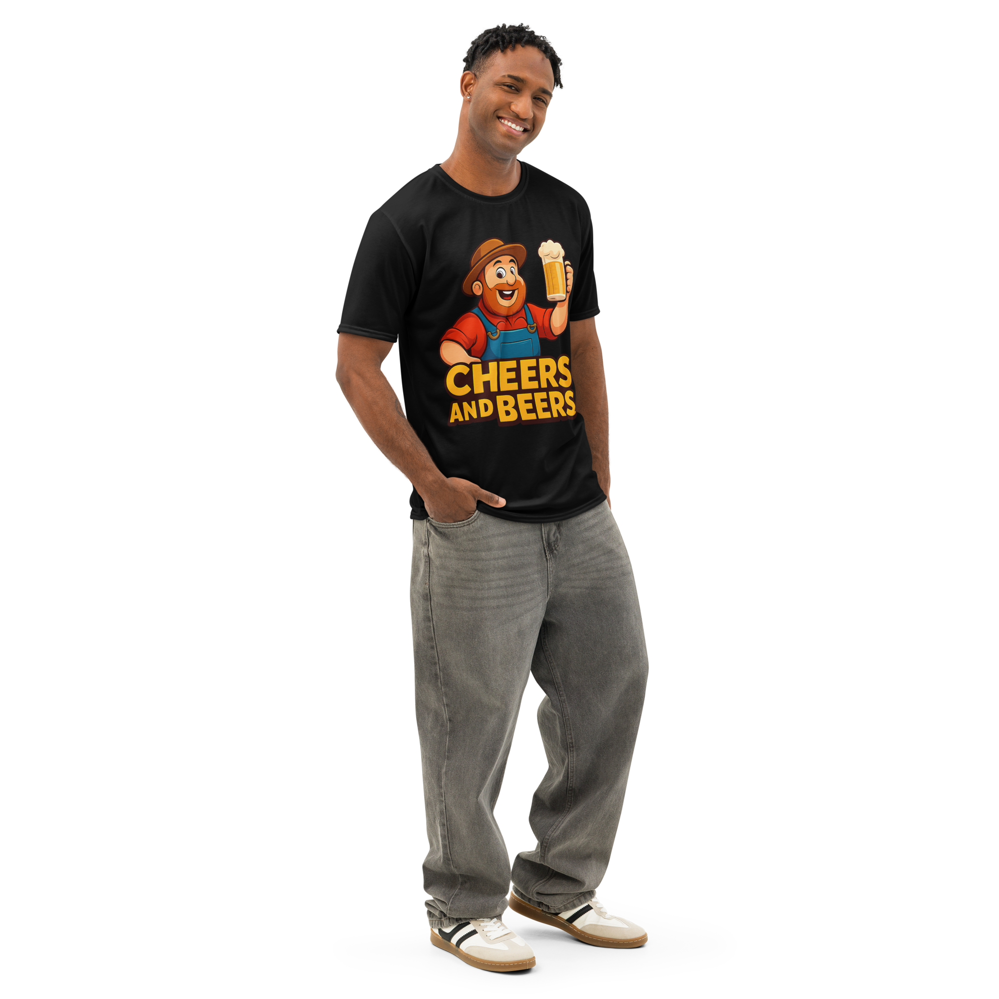 Cheers and Beers T-Shirt | Funny Beer Lover Tee | Men's Cotton Crew Neck
