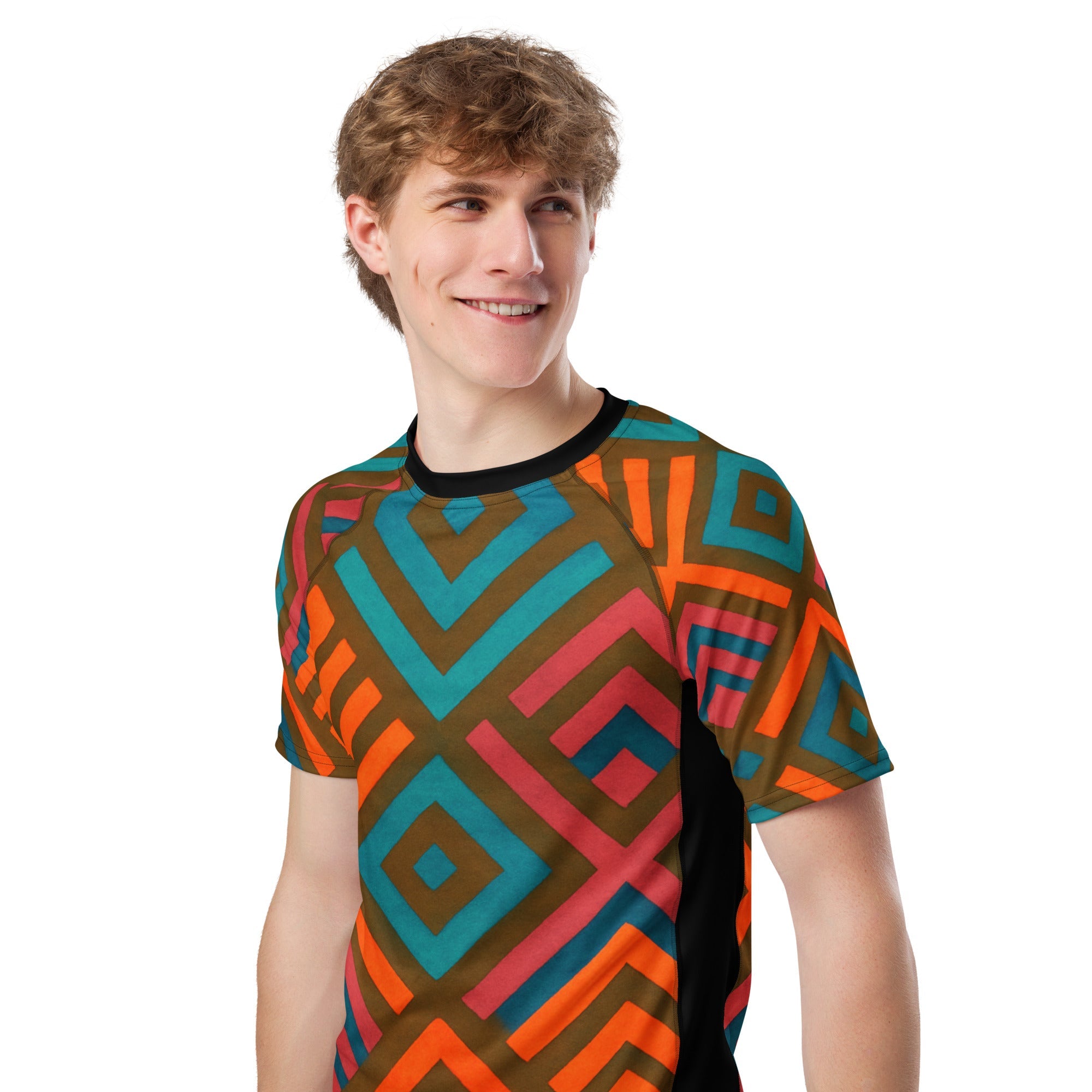 All-Over Print Men's Rash Guard | UPF 50+ Sun Protection | Quick-Dry Swimwear