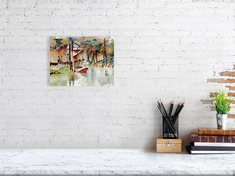 Serene Landscape Fine Art Print, Boat Print for Home Decor, Gift for Nature Lovers, Tranquil Artwork, Perfect for Living Room