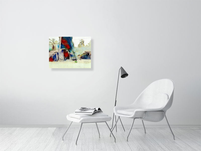 Vibrant Landscape Fine Art Print, Tropical Home Decor, Beach House Wall Art, Nature Painting, Gift for Art Lovers, Relaxing Atmosphere