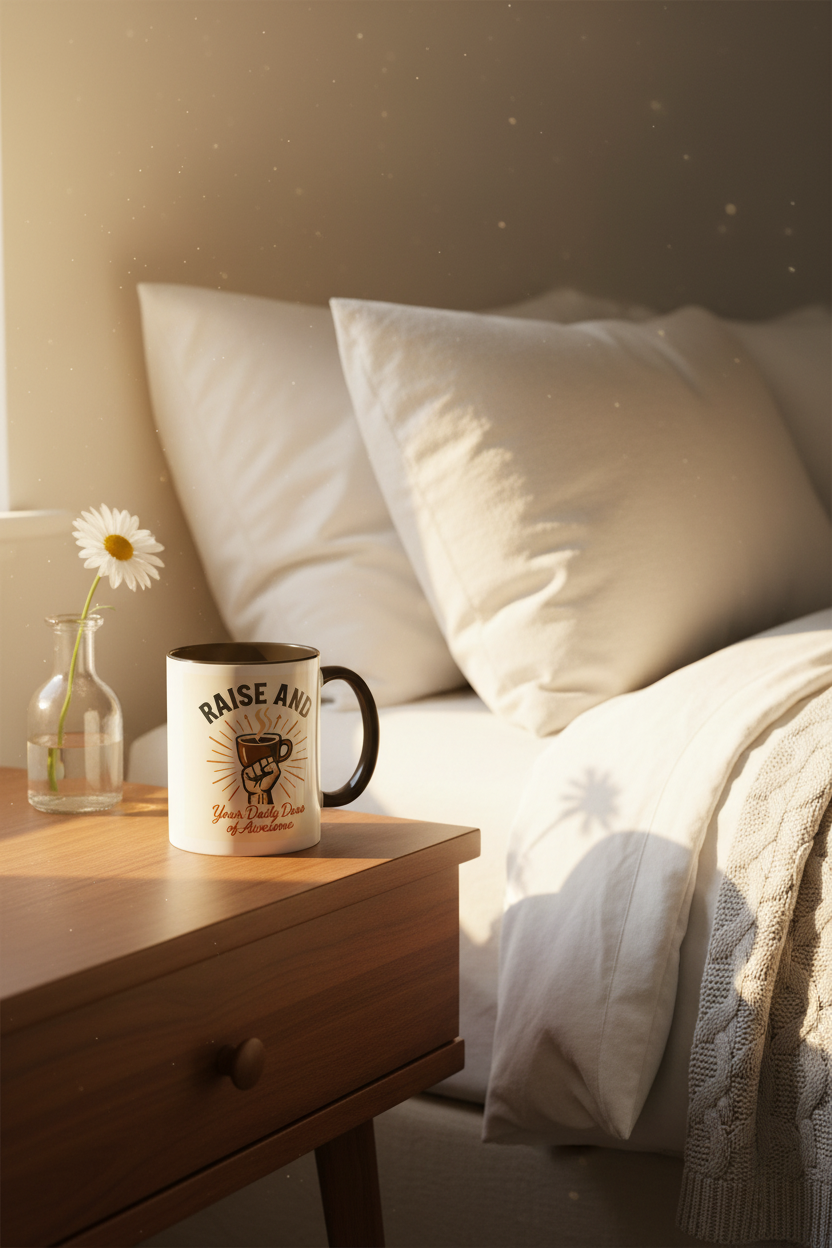 Sunshine Coffee Pour Mug - Retro Sunburst Accent Coffee Mug