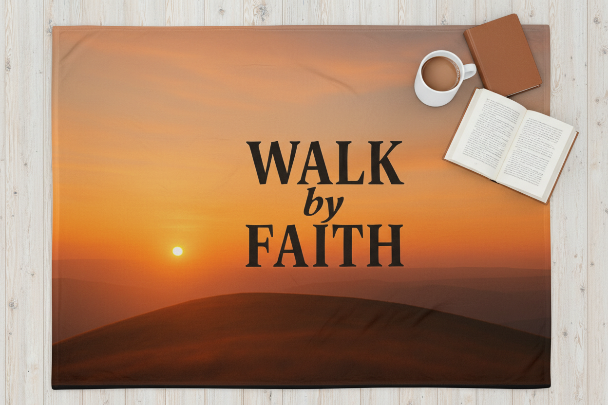 Walk by Faith Throw Blanket | Inspirational Christian Home Decor