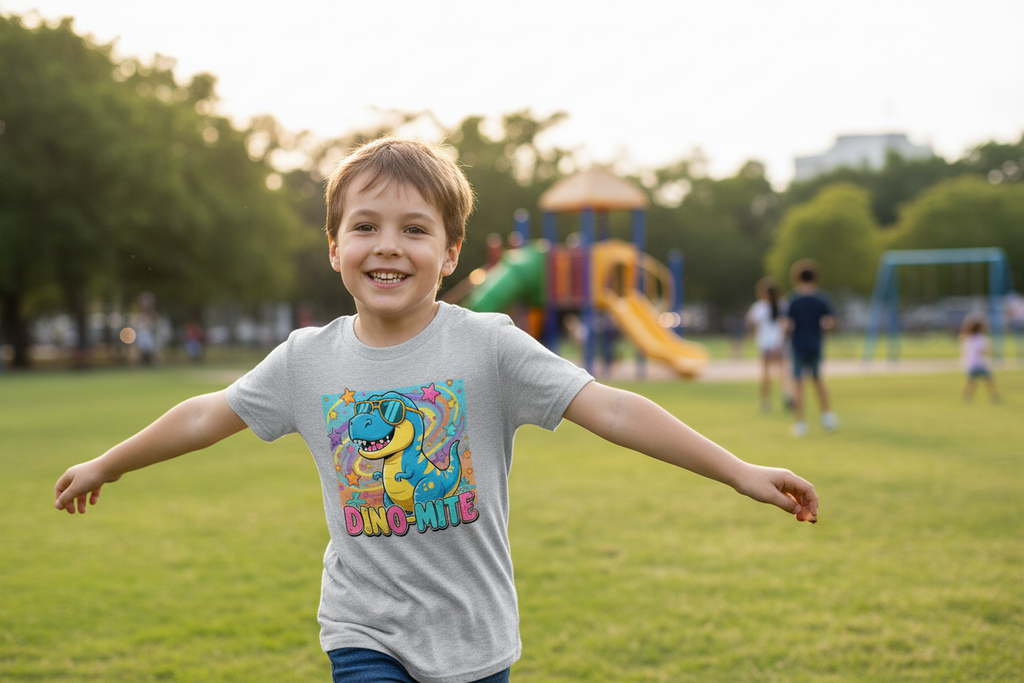 Dino-Mite Kids T-Shirt | Fun Dinosaur Youth Tee