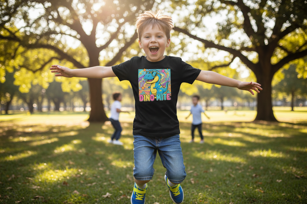 Dino-Mite Kids T-Shirt | Fun Dinosaur Youth Tee