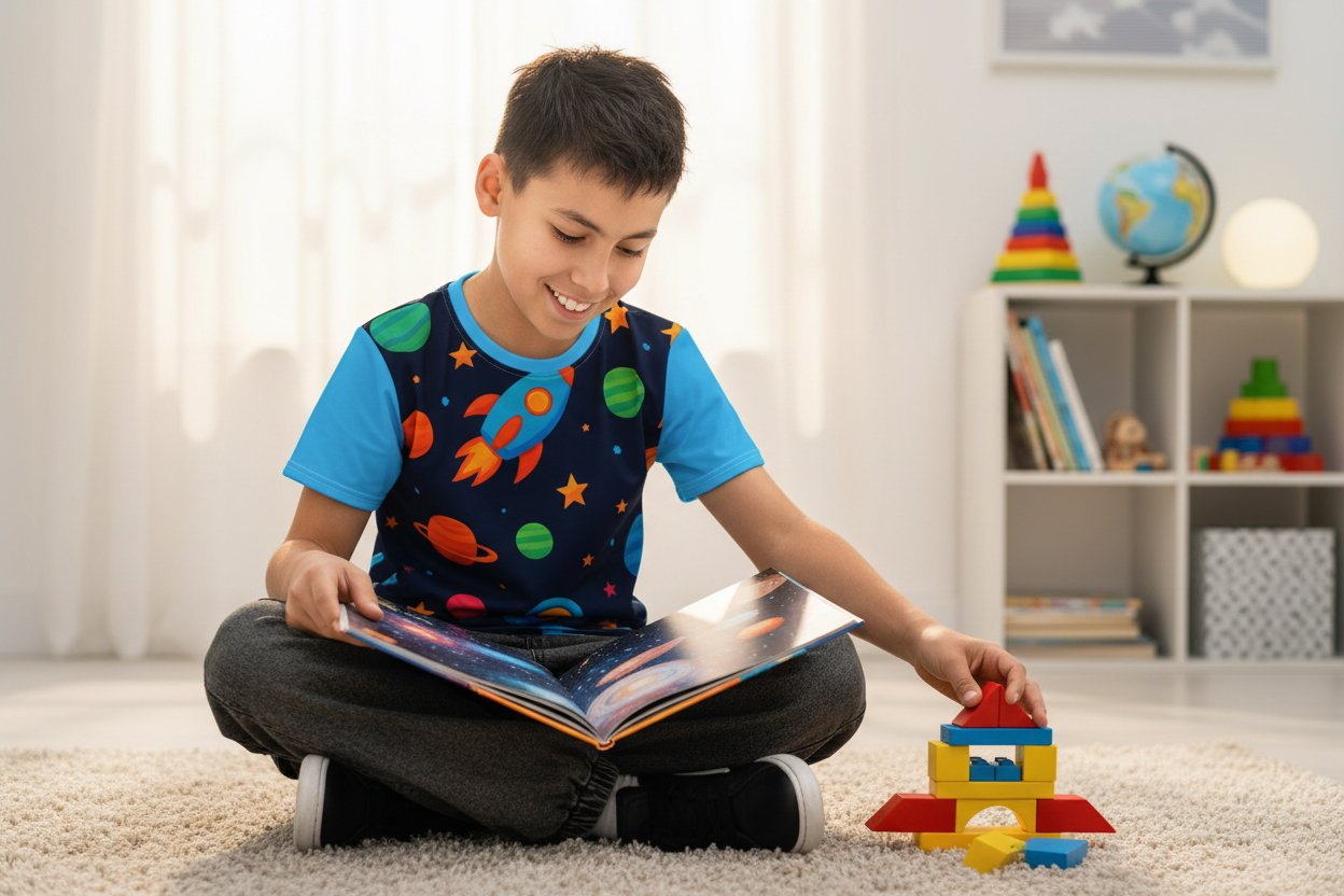Space Astronaut Kids T-Shirt - Soft Cotton Youth Tee