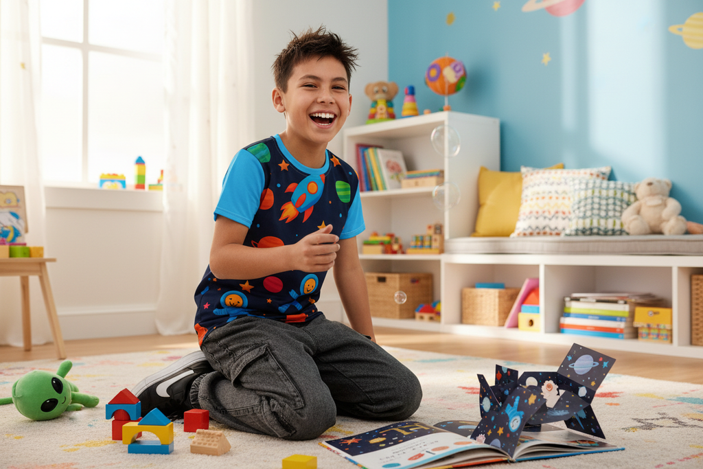 Space Astronaut Kids T-Shirt - Soft Cotton Youth Tee