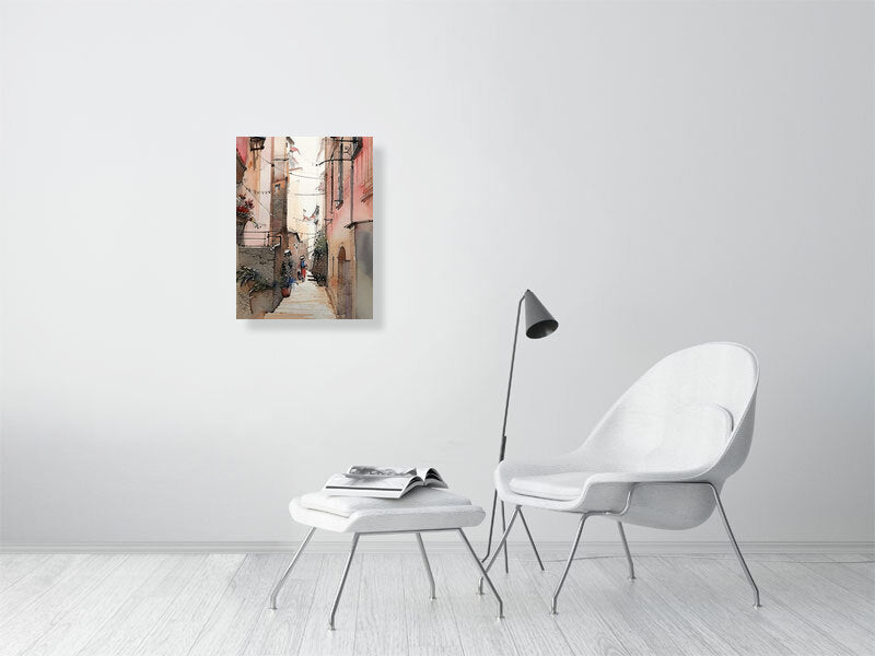 Artistic Canvas Wall Decor, Vintage Street Scene, Home Gallery Art, Gift for Art Lovers, Cozy Vibes, Unique Interior Design