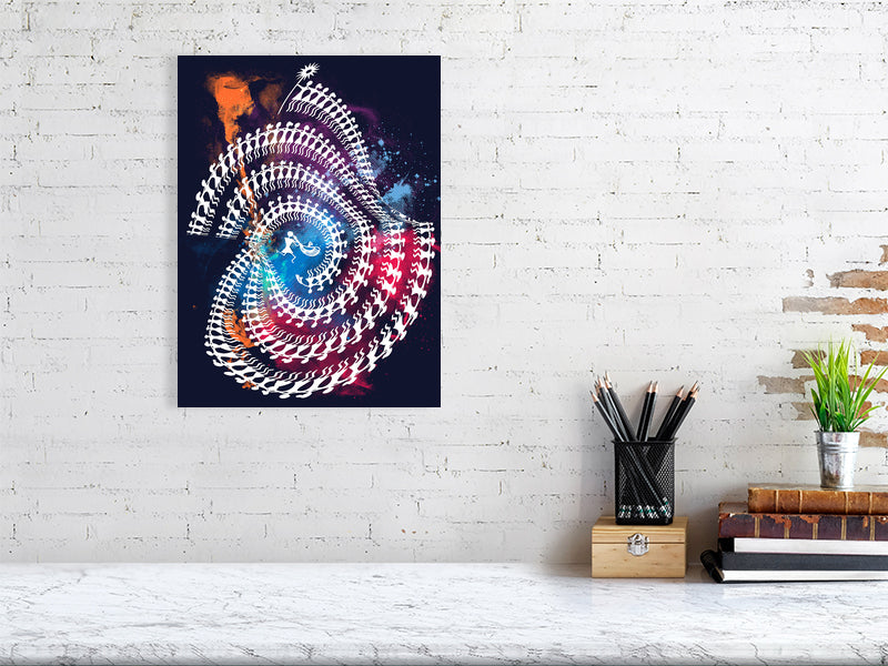 Spiral Tribal Dance Fine Art Print, Abstract Wall Decor, Meditation Gift, Psychedelic Art Print, Home or Office Decoration