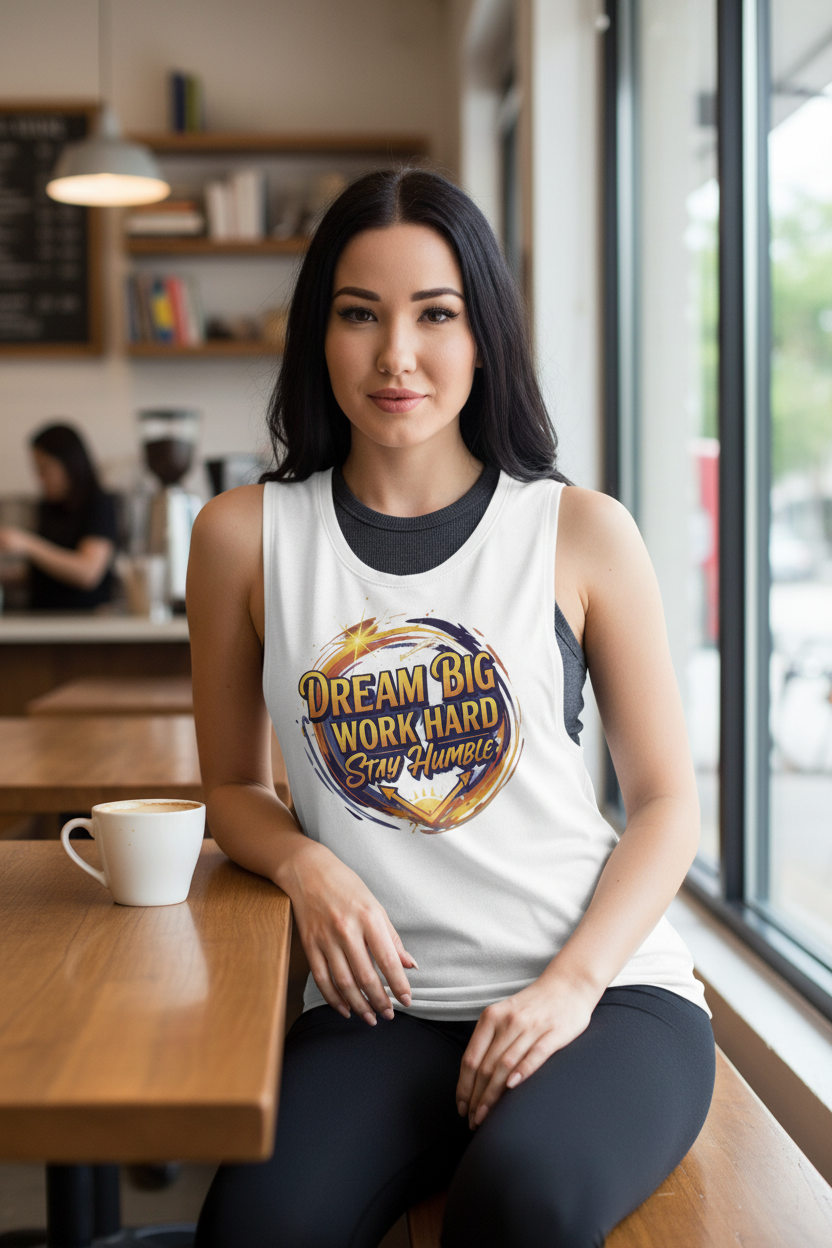 Dream Big Work Hard Stay Humble Tank Top - Women's Muscle Tank