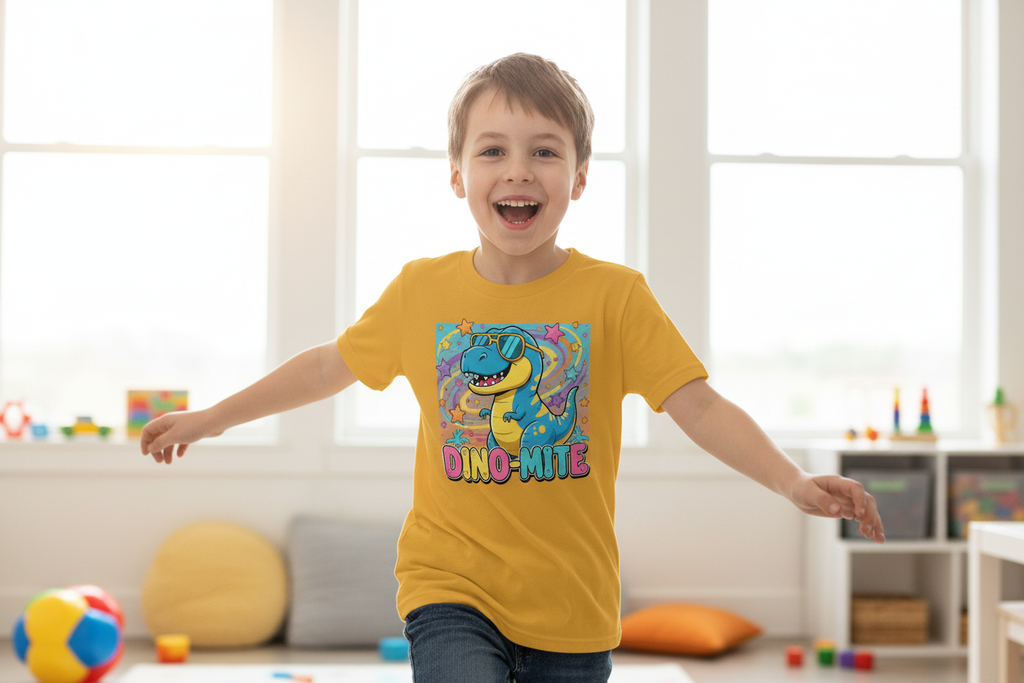 Dino-Mite Kids T-Shirt | Fun Dinosaur Youth Tee