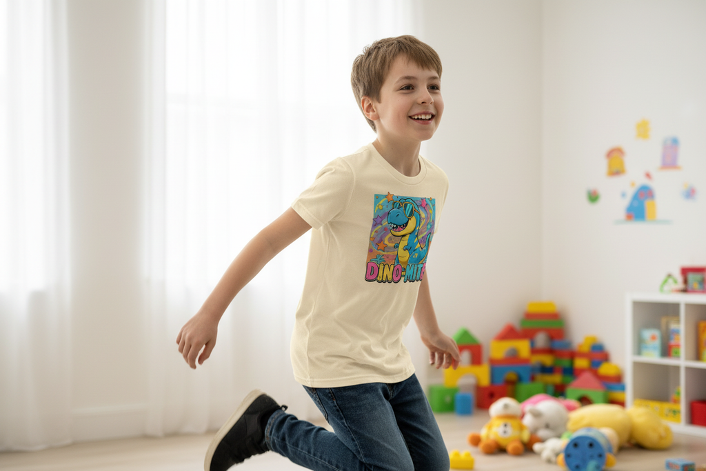 Dino-Mite Kids T-Shirt | Fun Dinosaur Youth Tee