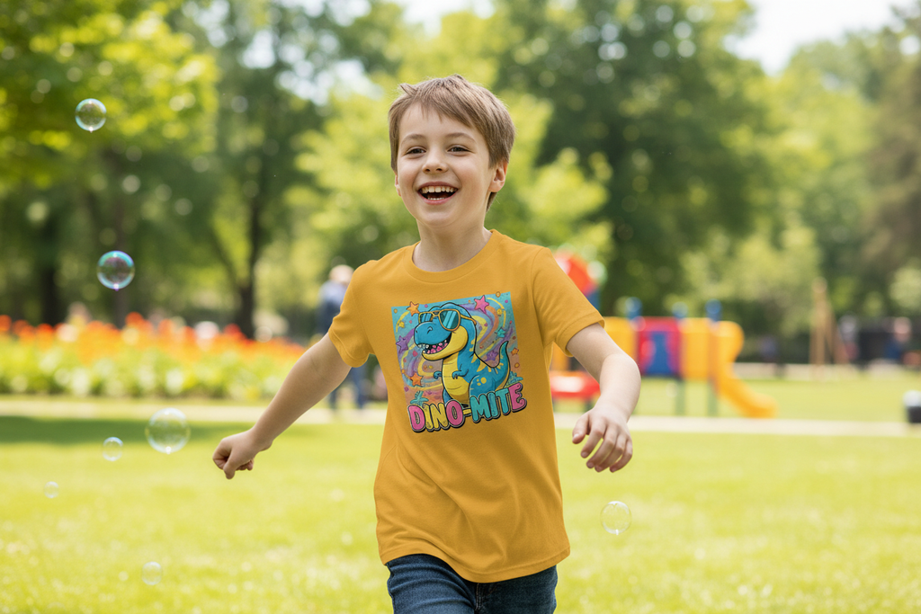 Dino-Mite Kids T-Shirt | Fun Dinosaur Youth Tee